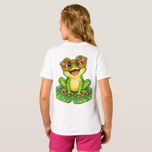 Retro-Sommerfrosch mit Sonnenbrille PNG Süße Tro T-Shirt