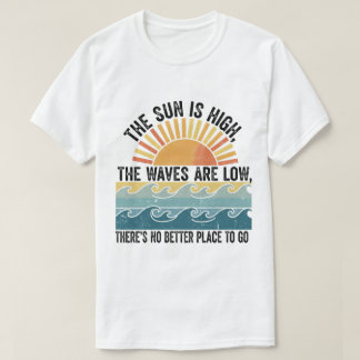 Retro-Sonne & Wellen Sommer-Vibe-Kunst T-Shirt
