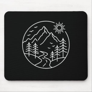 Retro Sonnenaufgang Berg Natur Wandern Camping Out Mousepad