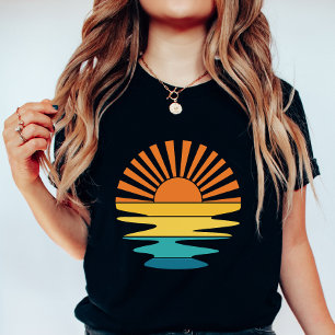 Retro Sonnenaufgang Sonnenuntergang; Fetter Minima T-Shirt