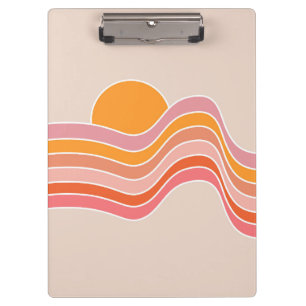 Retro-Sonnenaufgangsillustration Klemmbrett