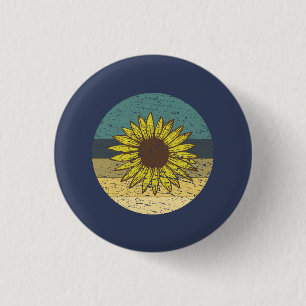 Retro-Sonnenblume  Button