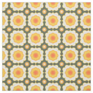 Retro-Sonnenblumen-Blumenmuster 70er Jahre geometr Stoff