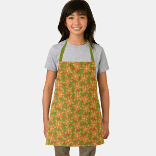 Retro-Sonnenblumen-Daisy-Blumen in Golden Olive fü Schürze