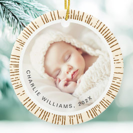 Retro-Sonnenbrasse, cremefarbenes Foto Keramik Ornament