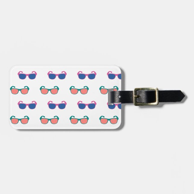 Retro Sonnenbrille Coole Farben Sonnenbrille druck Gepäckanhänger (Vorderseite horizontal)