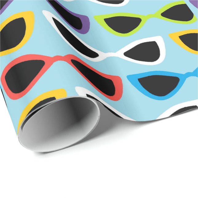 Retro Sonnenbrille-Packpapier Geschenkpapier (Rolleneckpunkt)