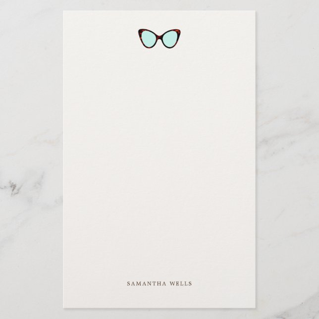 Retro-Sonnenbrille Personalisiert Stationery Briefpapier (Vorderseite)