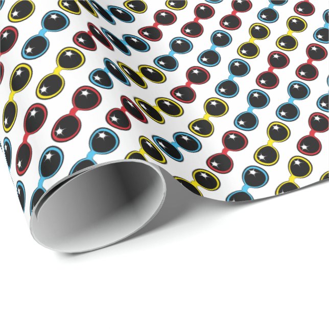 Retro-Sonnenbrille primär Geschenkpapier (Rolleneckpunkt)