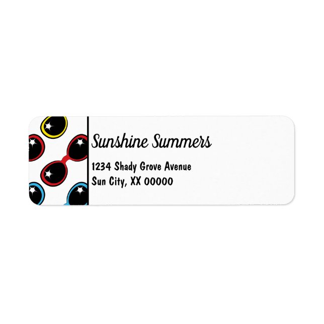 Retro-Sonnenbrille Primärfarben Personalisiert (Vorne)