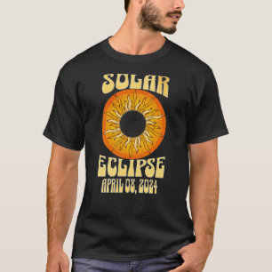 Retro-Sonnenfinsternis Gesamt Eclipse 8. April 202 T-Shirt
