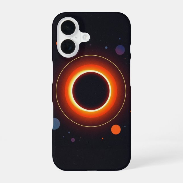 Retro Sonnenfinsternis iPhone 16 Hülle (Rückseite)