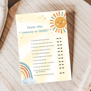 Retro-Sonnenlicht-Baby-Party-Ratespiel