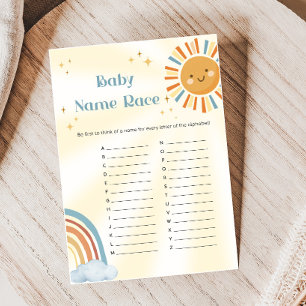 Retro-Sonnenschein-Baby-Shower-Babynamen-Rennen-Sp