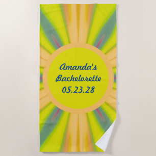 Retro Sonnenschein Junggesellinnenabschied Blau Ge Strandtuch