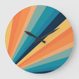 Retro-Sonnenstrahlen Große Wanduhr