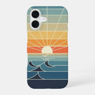 Retro-Sonnenstrahlen iPhone 16 Hülle