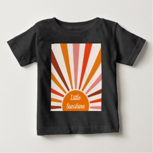 Retro-Sonnenstrahlen platzen Sonnenuntergang Orang Baby T-shirt