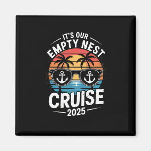 Retro Sonnenuntergang 2025 Unsere Leere-Nest-Kreuz Magnet