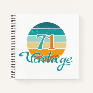 Retro Sonnenuntergang 71 Vintage abgenutzt Notizbuch