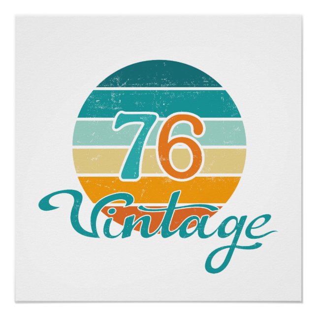 Retro-Sonnenuntergang 76 Vintage-Distressed Poster (Vorderseite)