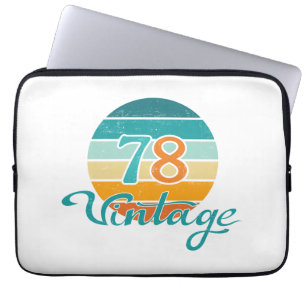 Retro-Sonnenuntergang 78 Vintage abgenutzt Laptopschutzhülle