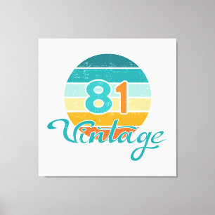 Retro-Sonnenuntergang 81 Vintage-Distressed Leinwanddruck