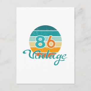 Retro Sonnenuntergang 86 Vintage abgenutzt Postkarte