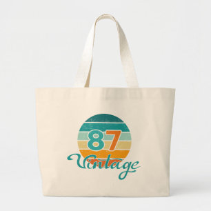Retro-Sonnenuntergang 87 Vintage abgenutzt Jumbo Stoffbeutel