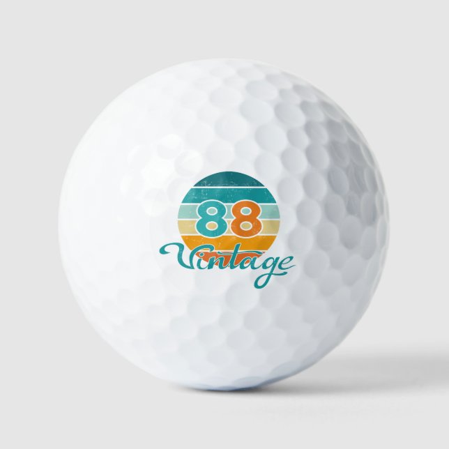Retro-Sonnenuntergang 88 Vintage abgenutzt Golfball (Vorderseite)