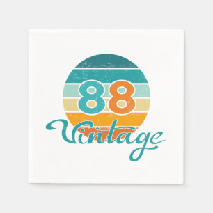 Retro-Sonnenuntergang 88 Vintage abgenutzt Serviette