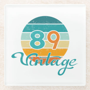 Retro-Sonnenuntergang 89 Vintage-Distressed Glasuntersetzer