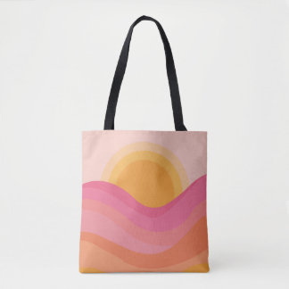 Retro Sonnenuntergang Abstrakt Tasche