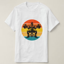 Retro-Sonnenuntergang-Bodybuilding-T-Shirt - Herre T-Shirt