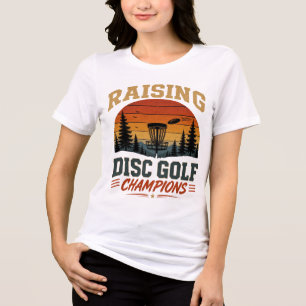 Retro-Sonnenuntergang-Design für Disc-Golf-Champio Tri-Blend Shirt