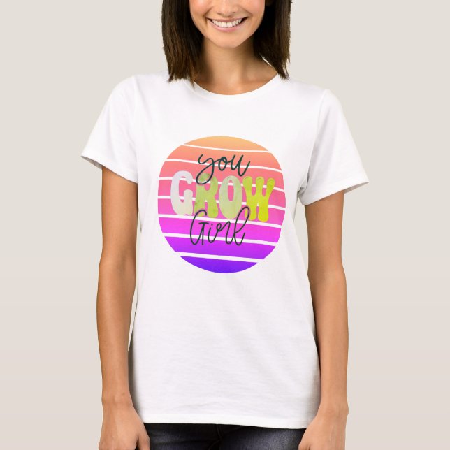 Retro Sonnenuntergang du Grow Girl T-Shirt (Vorderseite)
