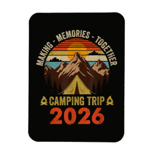 Retro-Sonnenuntergang-Familien-Camping-Trip 2026 Magnet