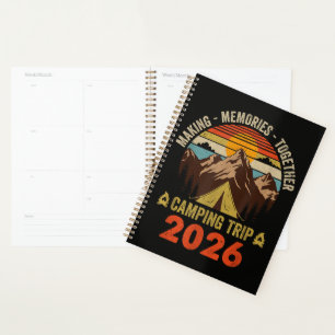 Retro-Sonnenuntergang-Familien-Camping-Trip 2026 Planer