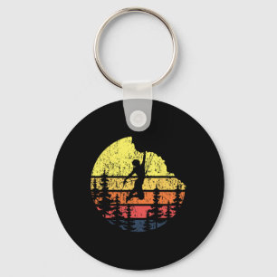 Retro-Sonnenuntergang-Felsenkletterer - Boulderer Schlüsselanhänger