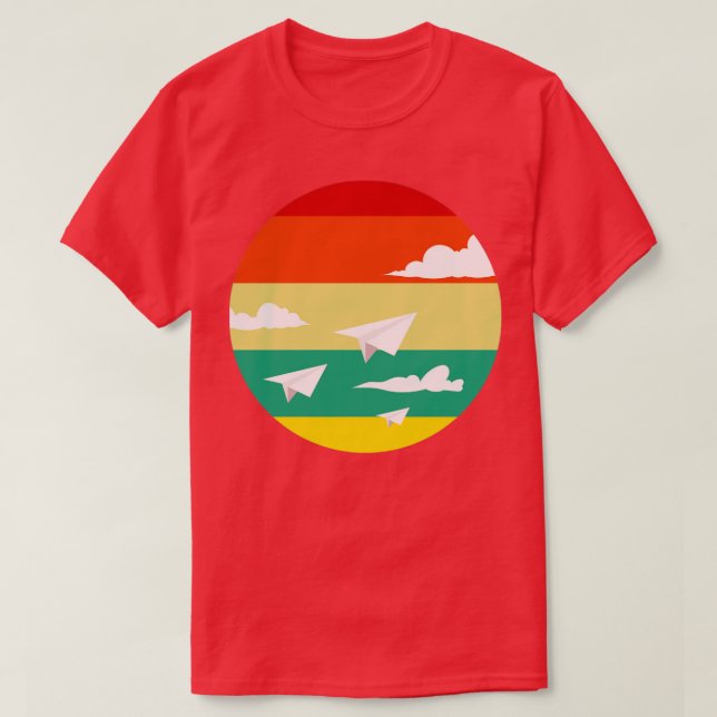 Retro-Sonnenuntergang für Flugzeug aus coolem Orig T-Shirt (Design vorne)