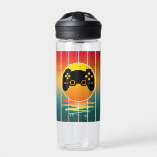 Retro-Sonnenuntergang-Gamer-Spiele-Computerspiel Trinkflasche