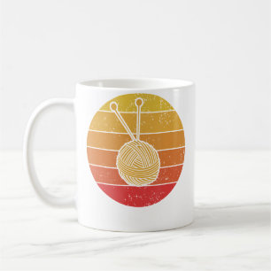 Retro-Sonnenuntergang-Garn Lustiger Stricker Nette Kaffeetasse