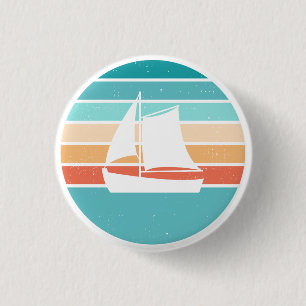 Retro Sonnenuntergang gestörter Effekt + Segelboot Button