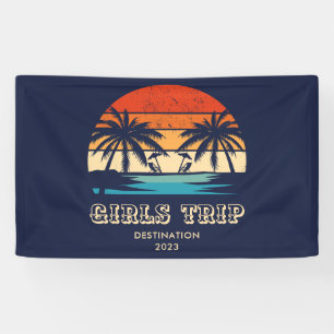 Retro Sonnenuntergang Giro Trip Junggeselinnen-Abs Banner