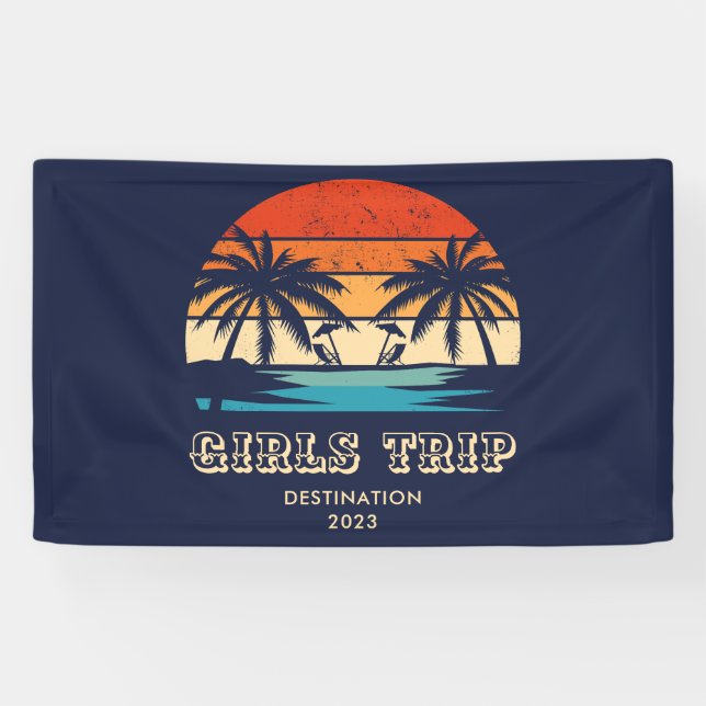 Retro Sonnenuntergang Giro Trip Junggeselinnen-Abs Banner (Horizontal)