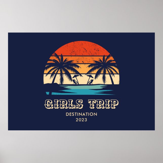 Retro Sonnenuntergang Giro Trip Junggeselinnen-Abs Poster (Vorne)
