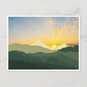 Retro Sonnenuntergang Grosser, rauchiger Nationalp Postkarte