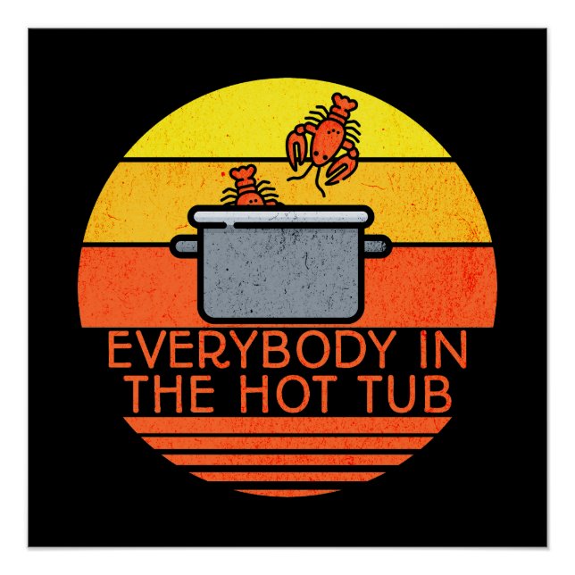 Retro Sonnenuntergang Hummer Pot, Hot Tube Poster (Vorderseite)