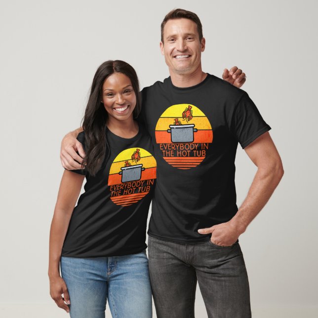 Retro Sonnenuntergang Hummer Pot, Hot Tube T-Shirt (Unisex)