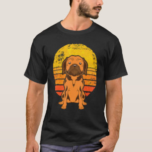 Retro Sonnenuntergang Hund Hundebesitzer Tier Haus T-Shirt